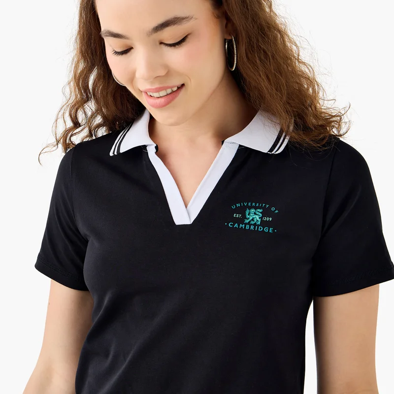 SP Characters Cambridge Print Polo T-shirt with Short Sleeves