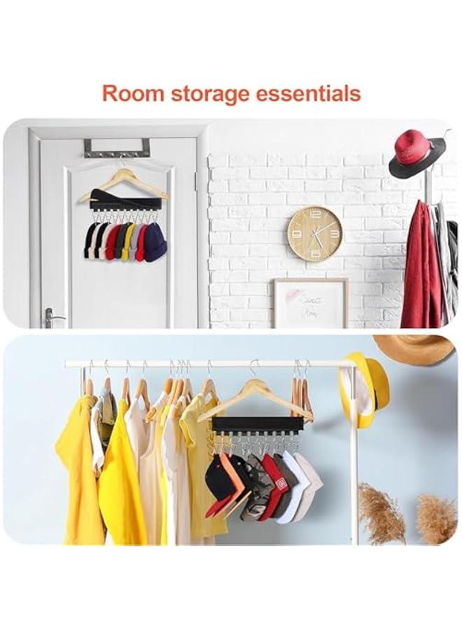 HOOKOR Black 2 Pack Baseball Cap Holder, Hat Organizer, Cap Organizer Hanger for Closet - Change Your Cloth Hanger To Cap Organizer Hanger - Keep Your Hats Cleaner Than a Hat Rack (30-02) - Image 2