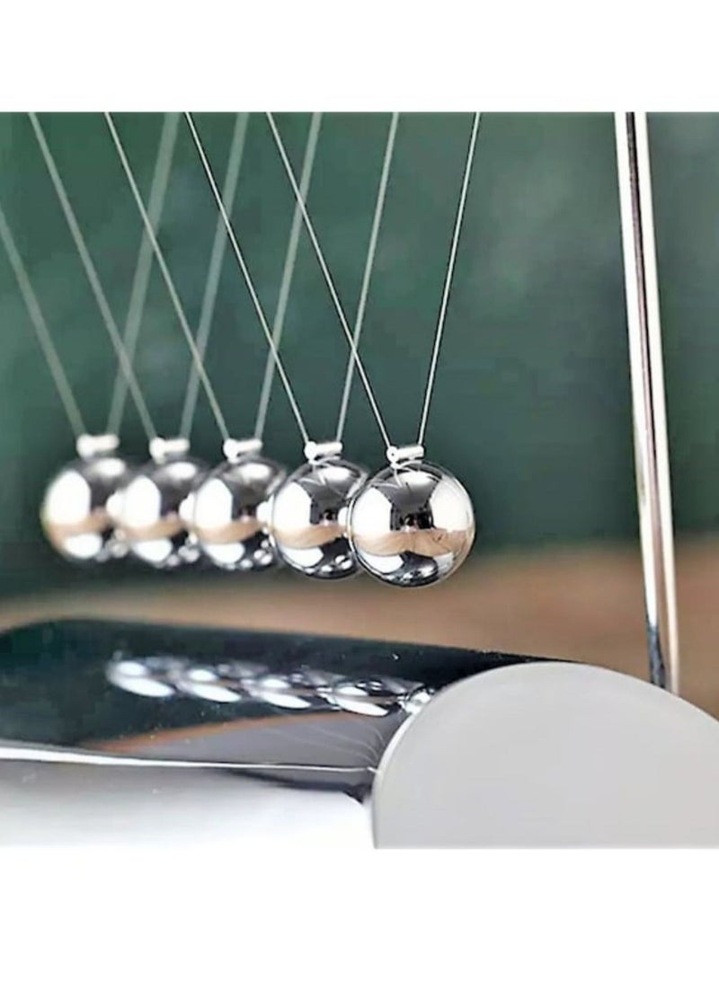 Unique Z-Shape Newtons Cradle Balance Balls Frame Newton Balance Cradle, Physics Learning Steel Balls Pendulum Educational Ornaments Desk Toy Permanent Movement, Stress Relief Fidget Accessories  - Image 4