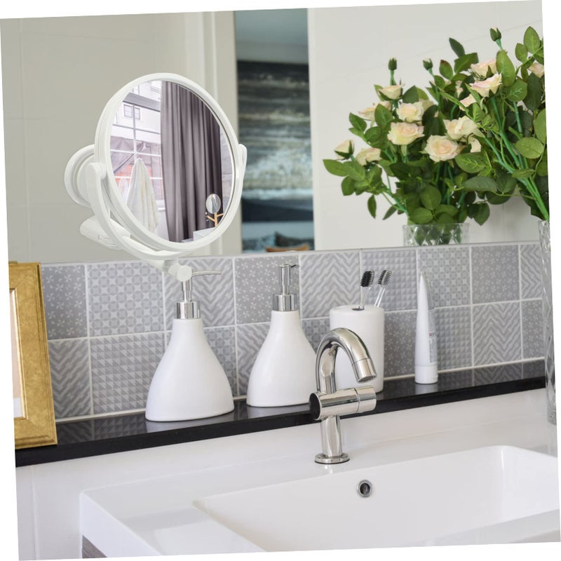 Rotating Vanity Mirror with LED Lights Magnifying Wall Mount Folding Desk Mirror - Image 5