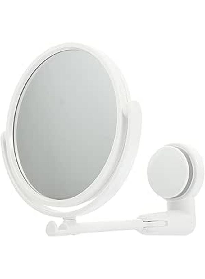 Rotating Vanity Mirror with LED Lights Magnifying Wall Mount Folding Desk Mirror - Image 1