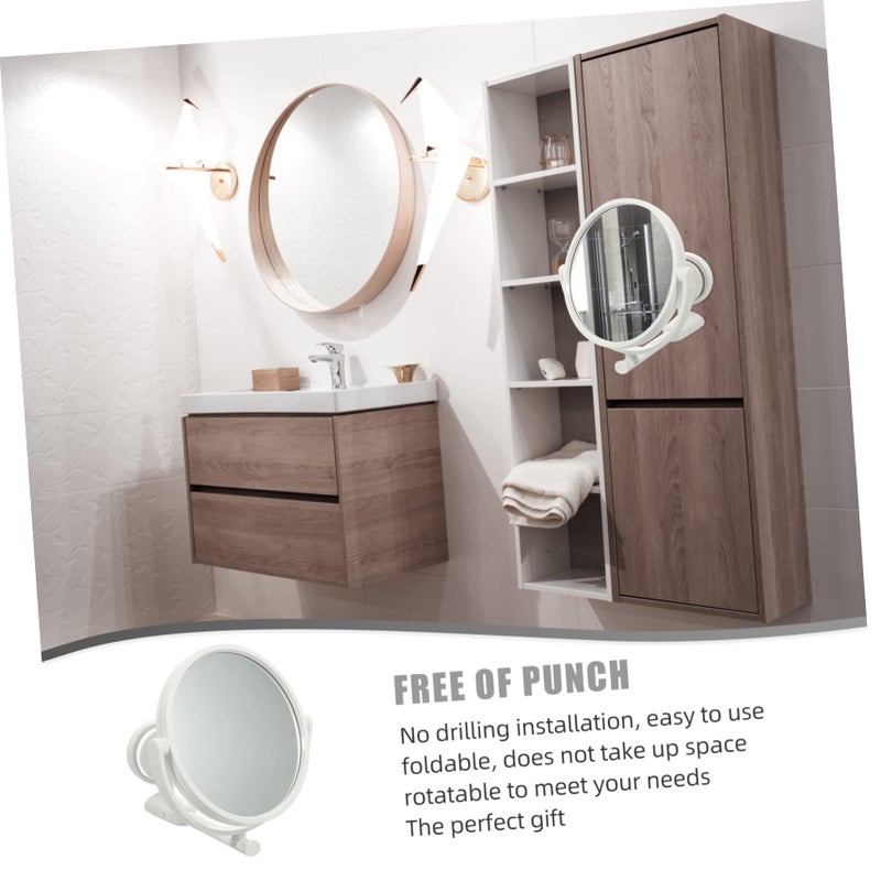 Rotating Vanity Mirror with LED Lights Magnifying Wall Mount Folding Desk Mirror - Image 4