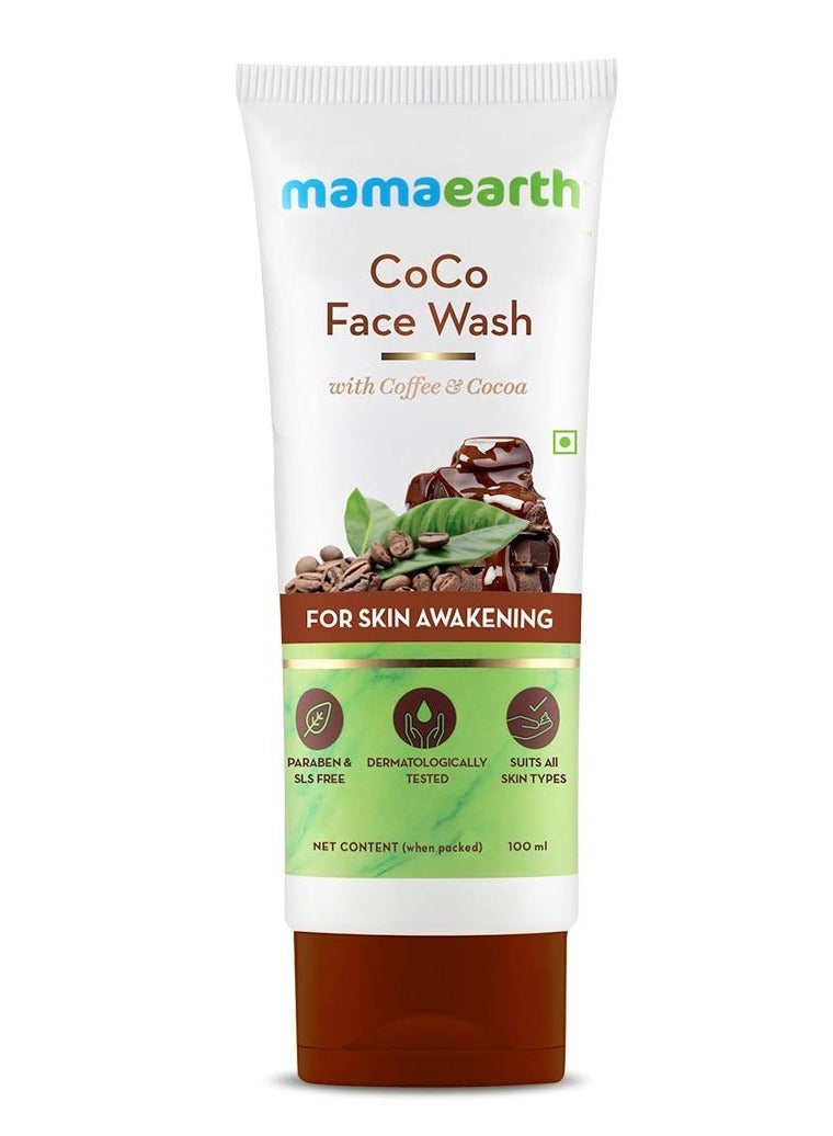 Mama Earth CoCo Face Wash for Women, with Coffee & Cocoa for Skin Awakening 100ml - Image 1