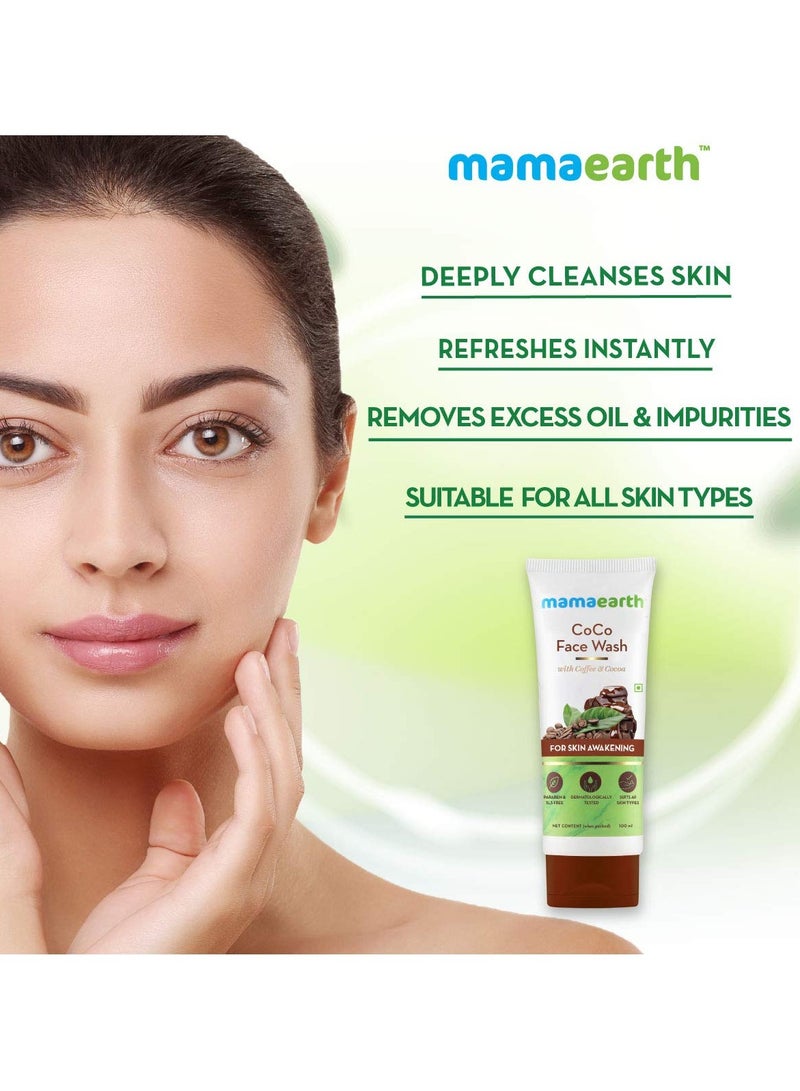 Mama Earth CoCo Face Wash for Women, with Coffee & Cocoa for Skin Awakening 100ml - Image 3