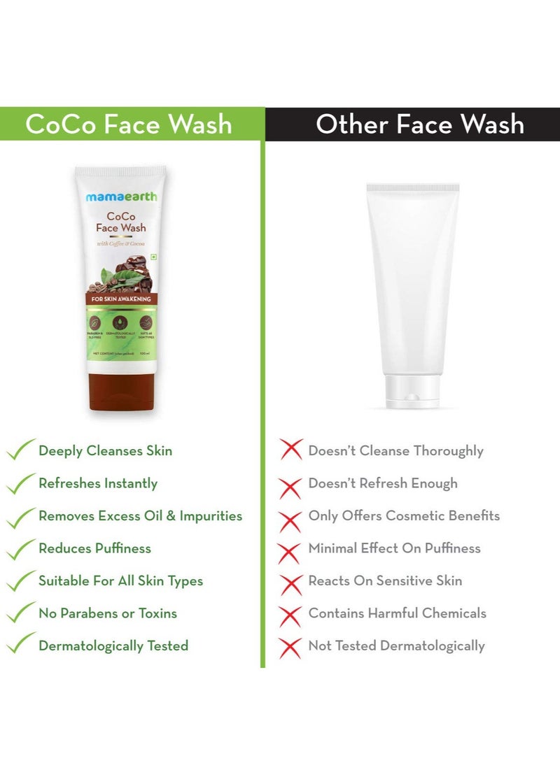 Mama Earth CoCo Face Wash for Women, with Coffee & Cocoa for Skin Awakening 100ml - Image 5