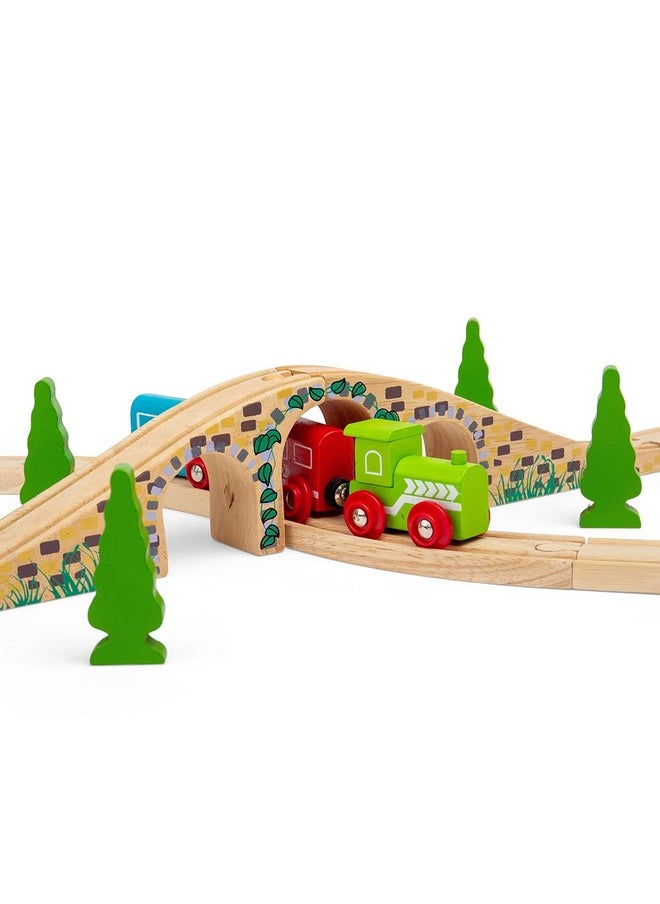 Bigjigs Rail Bigjigs Rail Three Arch Bridge, Wooden Toys, Wooden Arch, Bigjigs Train Accessories, Train Toys, Wooden Train Sets, Wooden Toys for 3 4 5 Year Olds  - Image 5