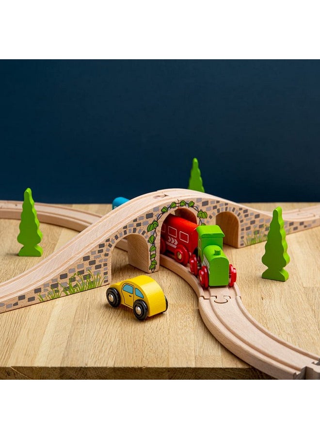 Bigjigs Rail Bigjigs Rail Three Arch Bridge, Wooden Toys, Wooden Arch, Bigjigs Train Accessories, Train Toys, Wooden Train Sets, Wooden Toys for 3 4 5 Year Olds  - Image 4