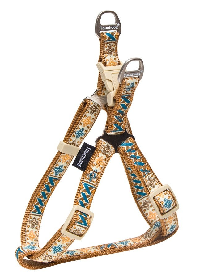 TOUCHDOG 'Caliber' Embroidered Designer Fashion Pet Dog Leash and Harness Combination, Medium, Brown - Image 2