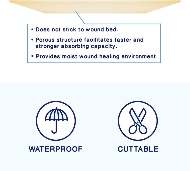 MedVance TM Foam Waterproof NonAdhesive Hydrophilic Foam Dressing 15 cm x 15 cm Box of 5 dressings - Image 5