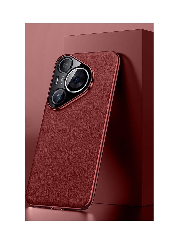 TEAM LUXURY Huawei Pura 70 Pro+ Electroplated Leather All-wrap Lens Ultra-Thin Fall Protection Case - Image 1