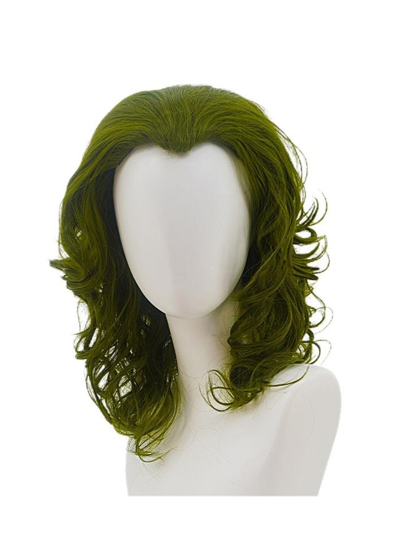 movie clown joker arthur fleck mixed green short curly hair cosplay wig costumes dress up wig - Image 1