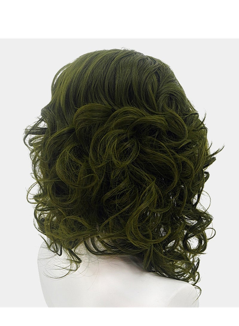 movie clown joker arthur fleck mixed green short curly hair cosplay wig costumes dress up wig - Image 2