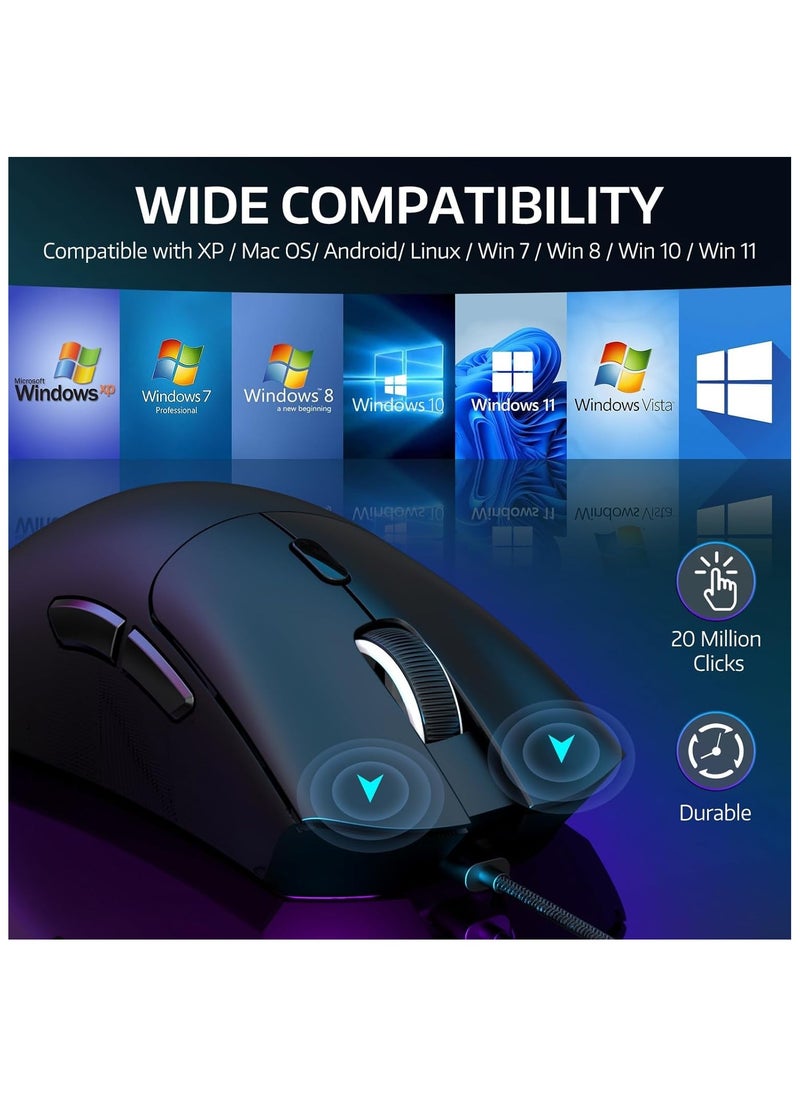 MANBASNAKE - ATTACK SHARK R1 Wireless Gaming Mouse,Tri-Mode Connection (2.4G/Wired/BT5.2),55g Lightweight,18K DPI Optical Sensor,HUYU 20 Million Key Life,Ergonomic Design,for PC/Laptop/Win/Mac(Black) - Image 1