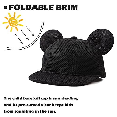 JANGANNSA Baby Mesh Cap Toddler Kids Sun Hat Mouse Ears Cute Cartoon Caps Summer (1-3Y,Black) - Image 3
