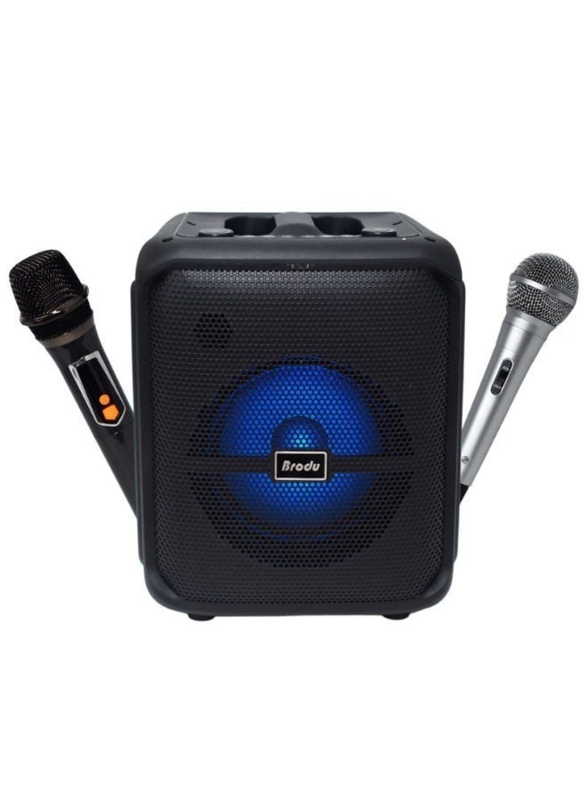 برودو Brodu BTS 1740 Karaoke Bluetooth Speaker with Dual Microphone – Rechargeable Portable 8 Inch Wireless Karaoke Speaker - Image 2