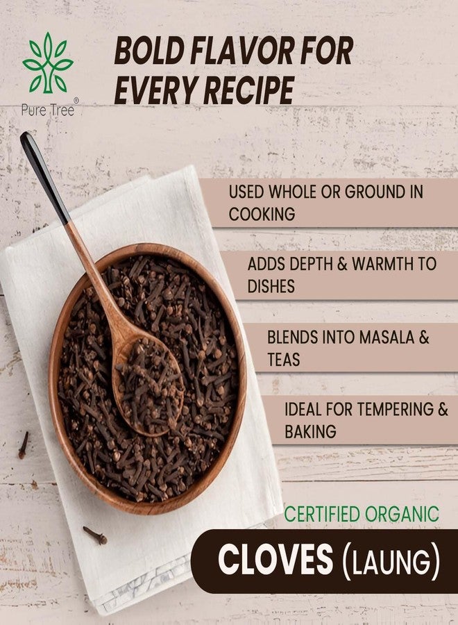 Pure Tree Certified Organic Laung | 100 Gm | Glass Jar | Organic Cloves Whole | Lavang Whole Spices | Aromatic & Flavorful Clove Seeds Khada Masala | Dried Cloves | Lavangam - Image 4