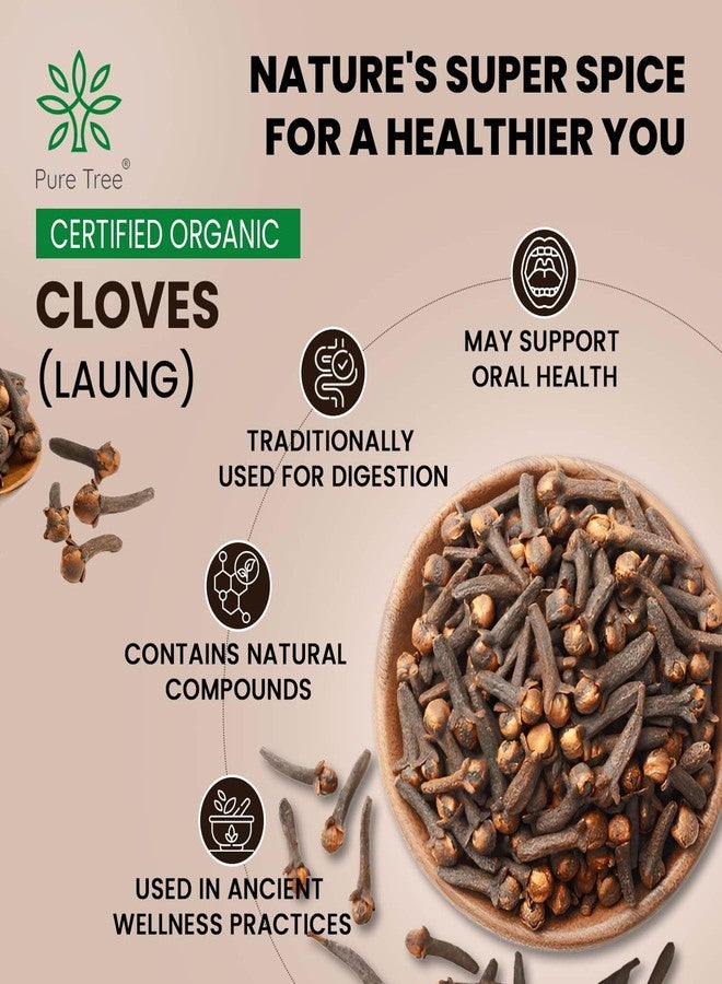 Pure Tree Certified Organic Laung | 100 Gm | Glass Jar | Organic Cloves Whole | Lavang Whole Spices | Aromatic & Flavorful Clove Seeds Khada Masala | Dried Cloves | Lavangam - Image 3