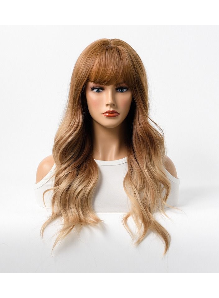 Estelle Products Estelle Wig Female Long Curly Hair Big Wave Medium Long Full Headgear Light Brown Blonde - Image 1