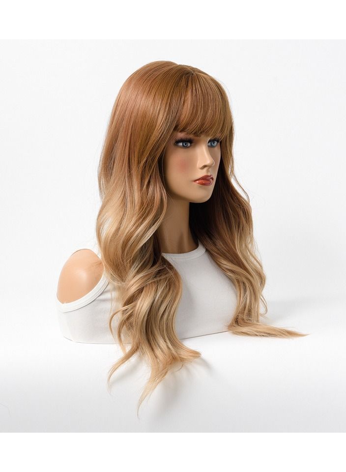 Estelle Products Estelle Wig Female Long Curly Hair Big Wave Medium Long Full Headgear Light Brown Blonde - Image 3