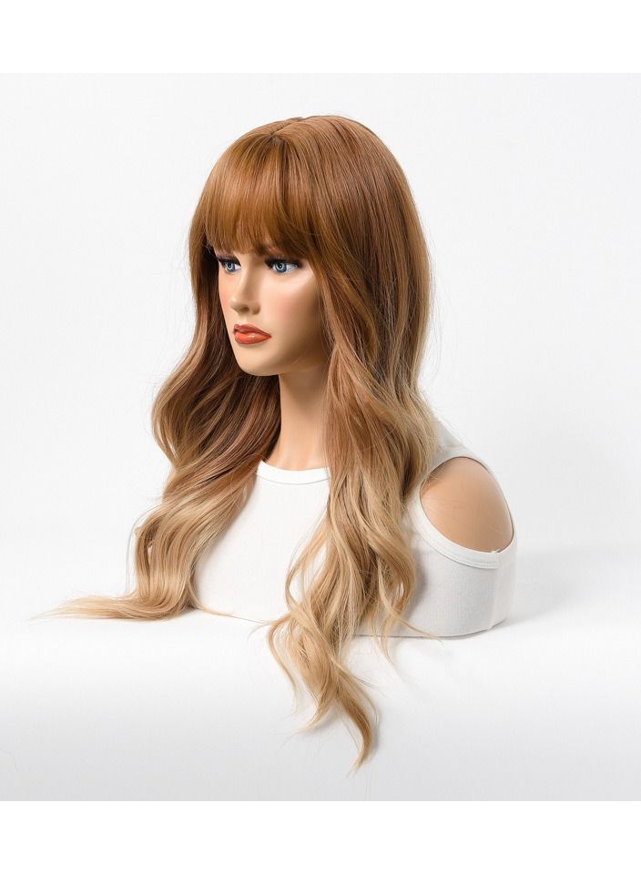 Estelle Products Estelle Wig Female Long Curly Hair Big Wave Medium Long Full Headgear Light Brown Blonde - Image 2