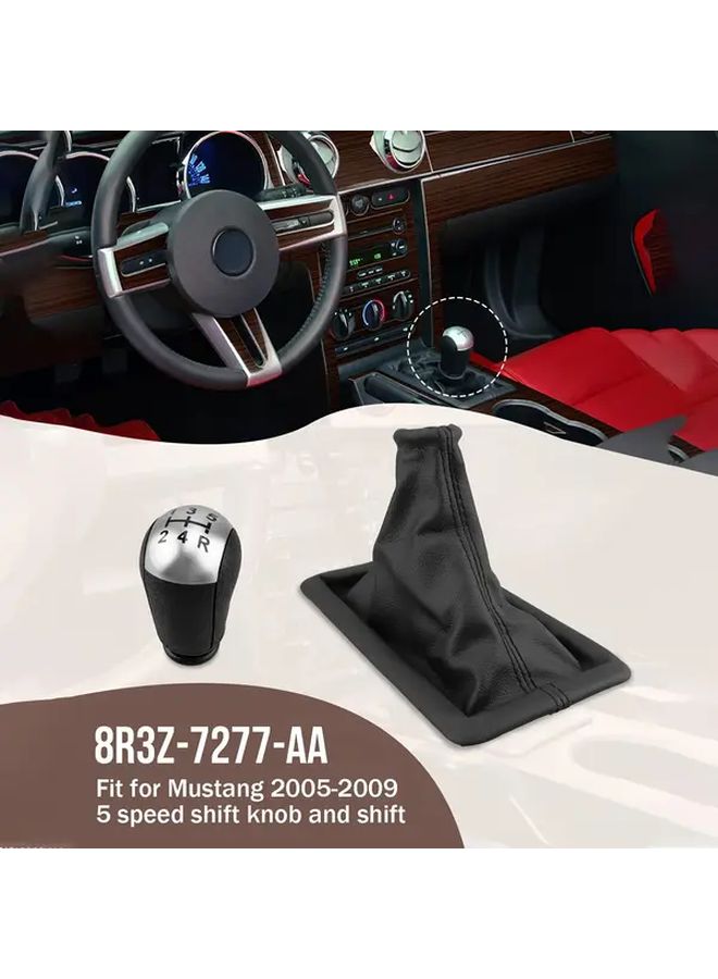 Shift Lever With Black Dust Cover For Ford Mustang 2005 2009 Easy Installation Durable Plastic - Image 1