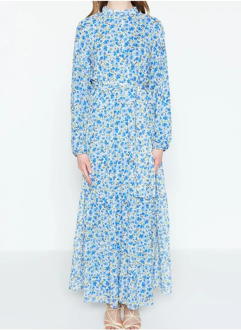 trendyol Floral Print Tie Detail Dress
