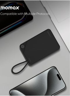 Momax 1-Power X Battery Pack 10000 mAh Power Bank with Built-in USB-C PD Cable - Black  - Image 5