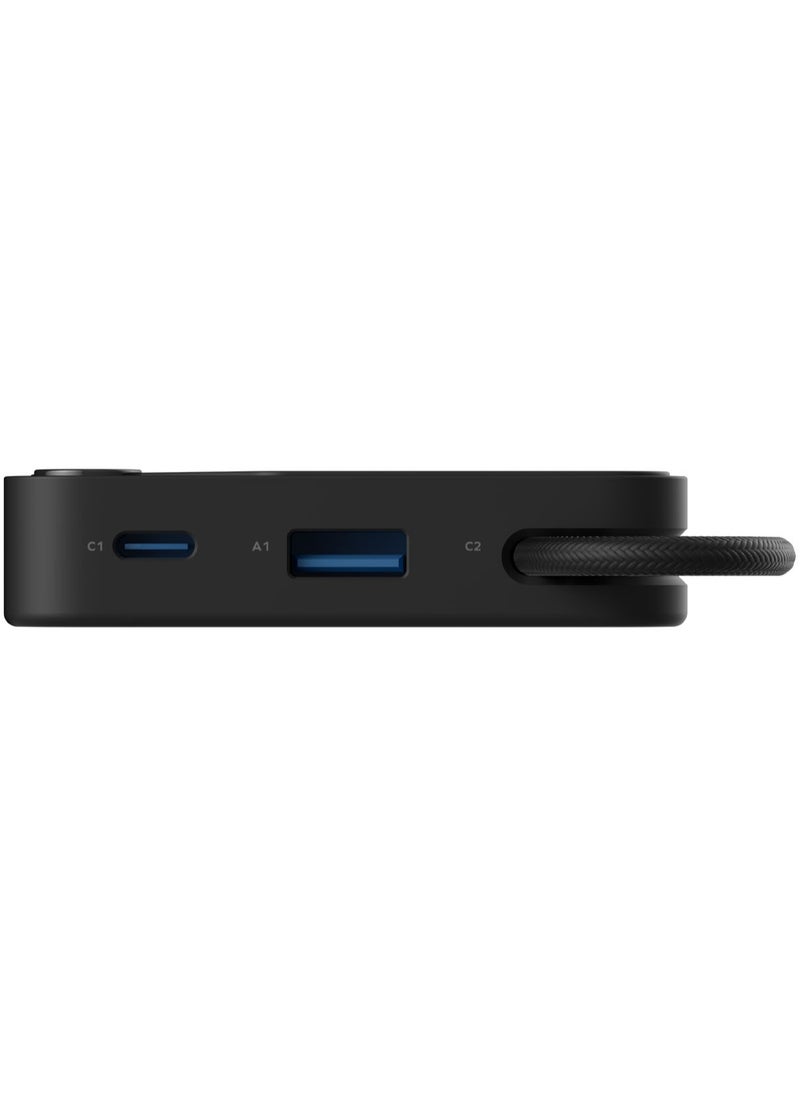 Momax - 1-Power X Battery Pack 10000 mAh Power Bank with Built-in USB-C PD Cable - Black - Image 1