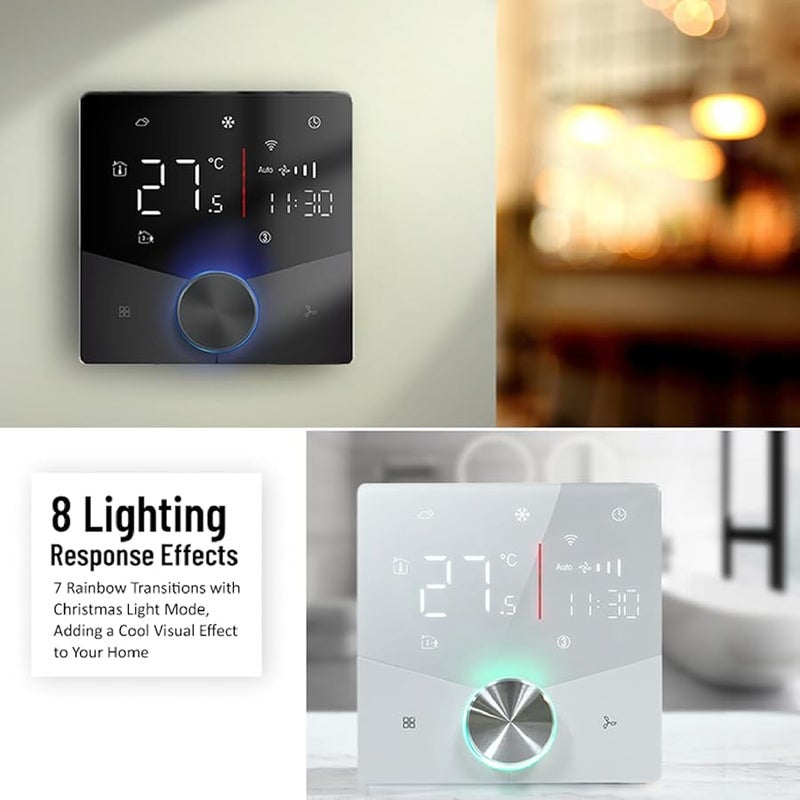 Smart WiFi Thermostat For Air Conditioner Programmable Touch LED Panel White - Image 4