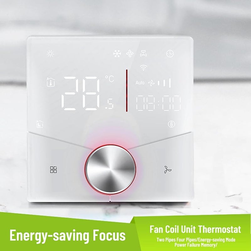 Smart WiFi Thermostat For Air Conditioner Programmable Touch LED Panel White - Image 3