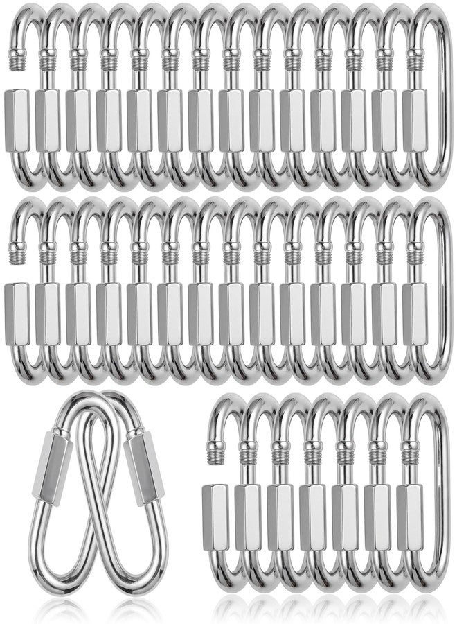EVANCENT 100PCS Quick Links, 1/4 Inch Diameter Quick Chain Link 620lbs Capacity, Heavy Duty Carabiner Clips Galvanized Thread Quick Link D Shape Locking Carabiner for Safety Chain Swing Gym Hammock - Image 1