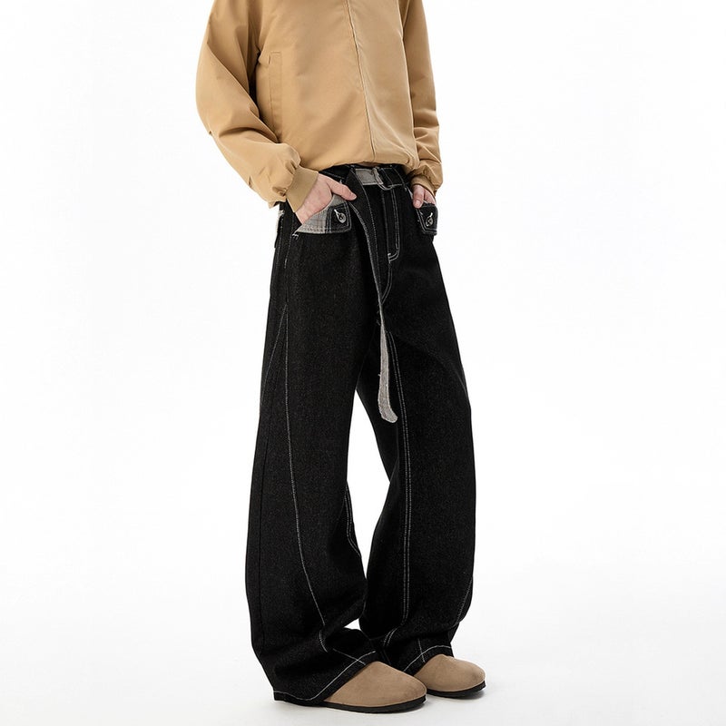 Unisex Classic Denim Jeans Loose Fit Daily Outdoor Wear - Image 2