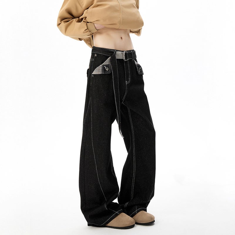 Unisex Classic Denim Jeans Loose Fit Daily Outdoor Wear - Image 4