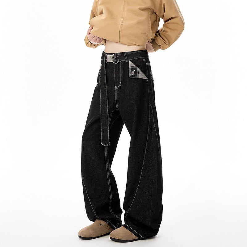 Unisex Classic Denim Jeans Loose Fit Daily Outdoor Wear - Image 5