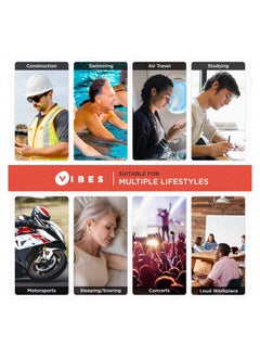 Vibes Silicone Ear Plugs - 6 Pairs Vibes Reusable Earplugs For Sleep, Custom Waterproof Moldable Gel, 32 dB Best Sound Blocking Earplug, Noise Reduction in Sleeping, Travel, Swimming, Studying, Construction  - Image 4