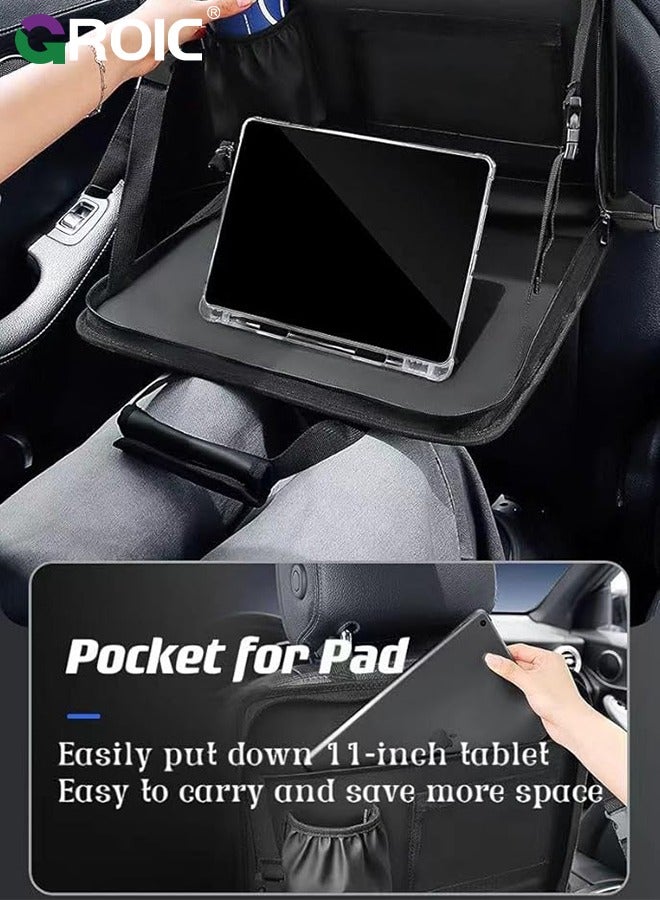 GROIC 3 in 1 Steering Wheel Eating Tray, Car Back Seat Laptop Desk, Multifunctional Car Office Bag, Car Work Table for Writing, Car Organizer for Kids, Commuters, Family  - Image 4