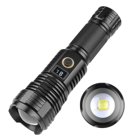 KRLZ Flashlight Rechargeable LED Flashlights High Lumens 20000 Lumens Super Bright Tactical Handheld Flashligh Powerful Zoomable Waterproof Long Lasting Flashlight for Hiking Camping - Image 1