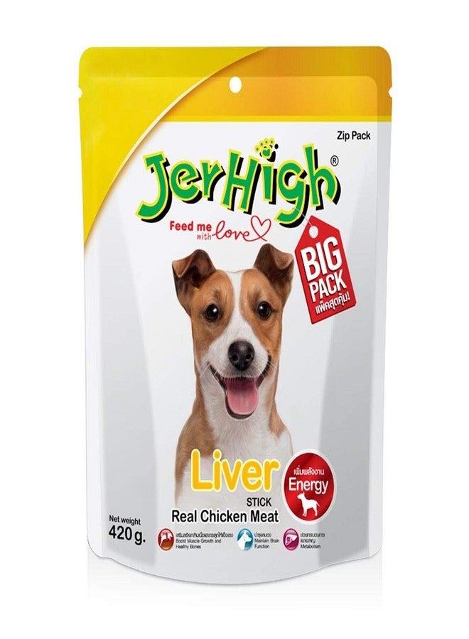 Jerhigh Dog Treats, Human Grade High Protein Chicken, Fully Digestible Healthy Snack & Training Treat, Free from by-Products & Gluten, Liver 400gm (6 x 400gm) Sold by DogsNCats - Image 1