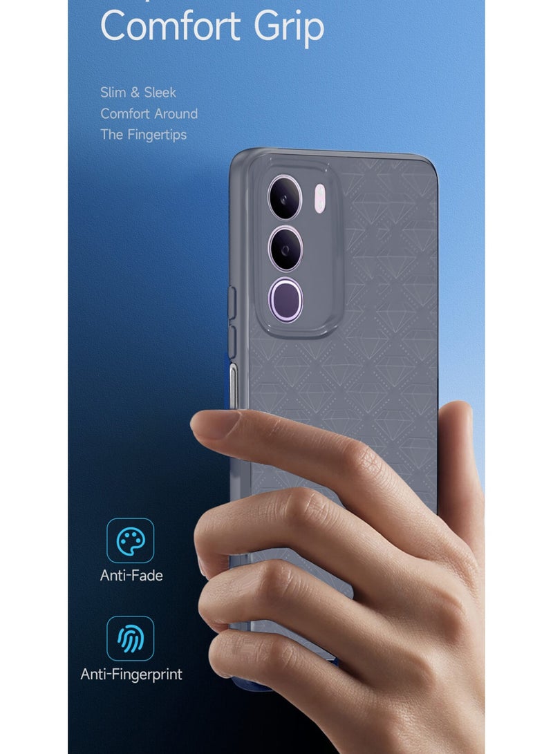 Wtech vivo Y19s Pro 4G 2025 Liquid Silicone Carbon Fiber Texture Case Cover (MCFPSN) - Grey - Image 2