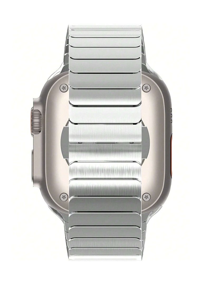 Gravity Stainless Steel Band for Apple Watch Ultra Band  Metal Strap with Folding Clasp for Apple Watch Series 8 7 6 5 4 3 2 1 for Men (Black, 49mm 45mm 44mm 42mm) - Image 2