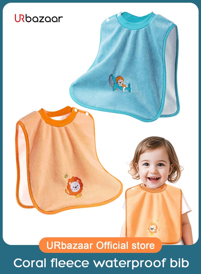 URbazaar 2-Pack Organic Baby Bibs for Boys, Girls - Super Absorbent Cotton Drool Bibs for Baby Girl & Boy, Teething Toddler, Drooling Newborn, Ultra Soft & Machine Washable - Image 1