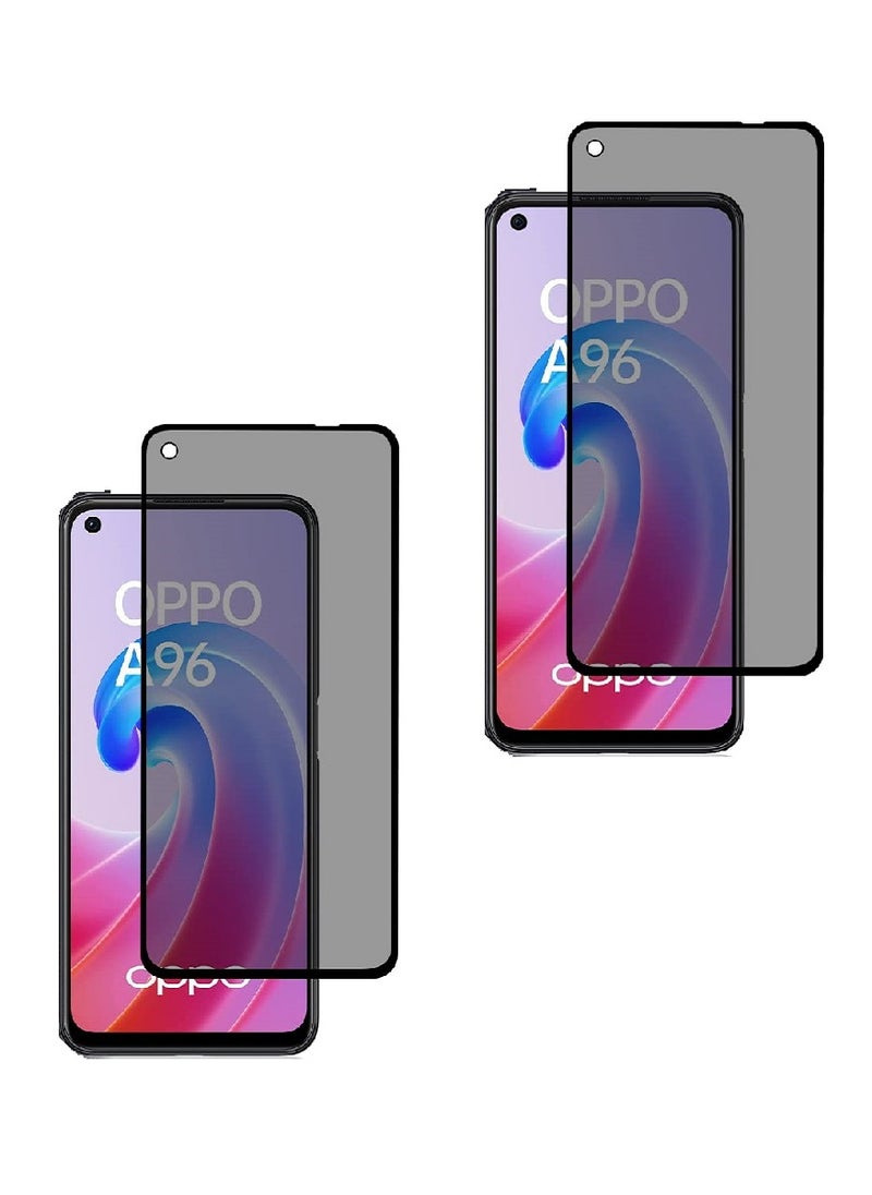 Super 2 Pieces Tempered Glass Screen Protector Anti-Spy Privacy  Designed For Oppo A96 4G Full Screen Coverage And Bubble Free - Image 1