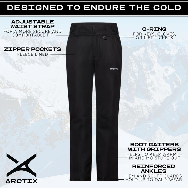 ARCTIX Women's Insulated Snow Pants - Black Skiing Pants - Image 4