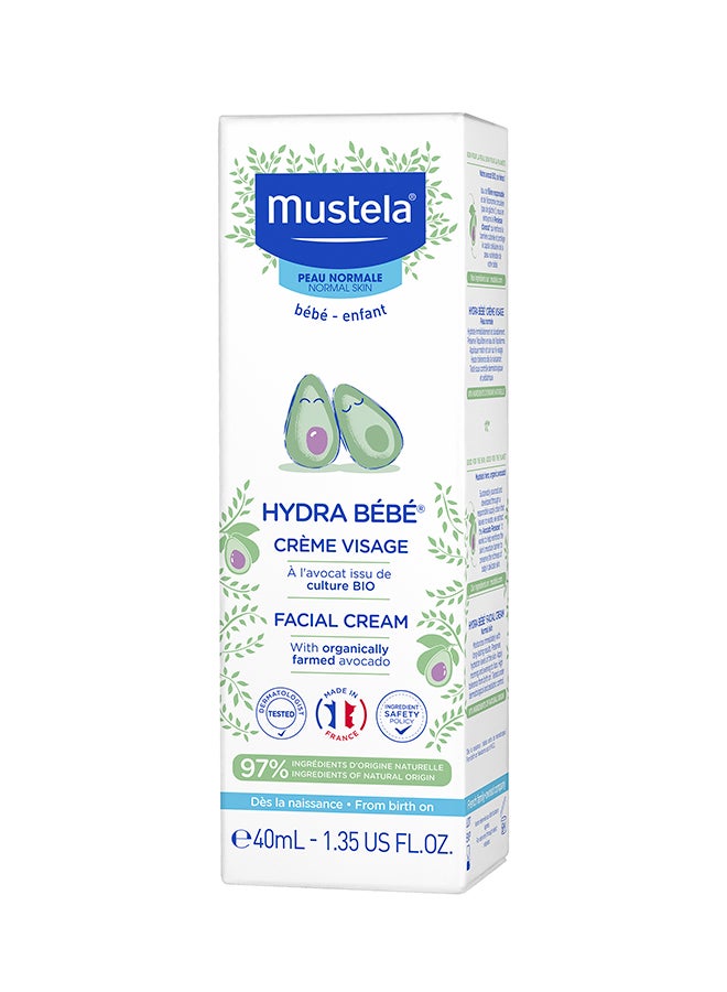 Mustela Hydra Bebe Facial Cream With Farmed Avocado, For Normal Skin - Image 3