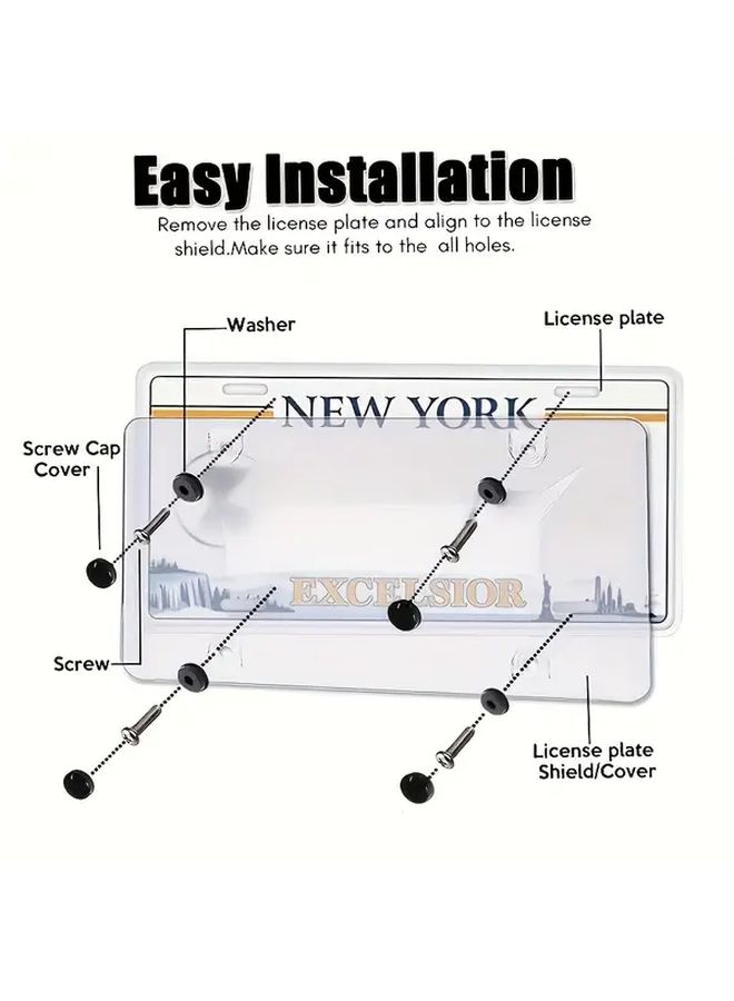 Transparent License Plate Protector Clear Frame For US And Canada Plates Scratch Resistant - Image 3