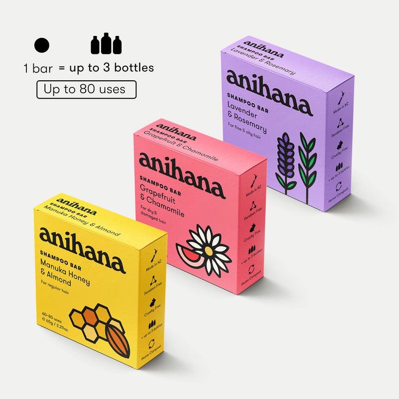 ANIHANA Shampoo Bar for Regular Normal Hair Clean Purifying Natural Healthy Look and Shine Paraben Free Manuka Honey and Almond 2.29 oz - Image 5
