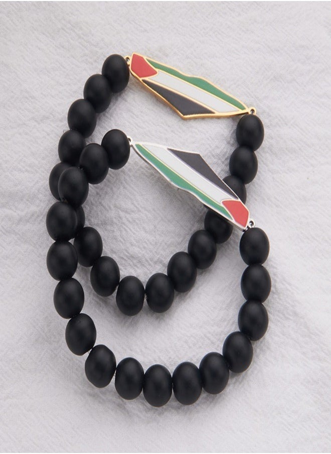 General - Two Palestinian flags map bracelet Premium accessories for men and women - Image 1