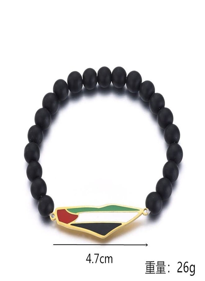 General - Two Palestinian flags map bracelet Premium accessories for men and women - Image 1