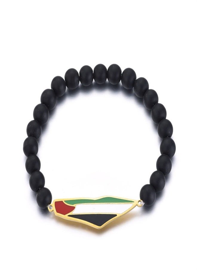 General - Two Palestinian flags map bracelet Premium accessories for men and women - Image 1