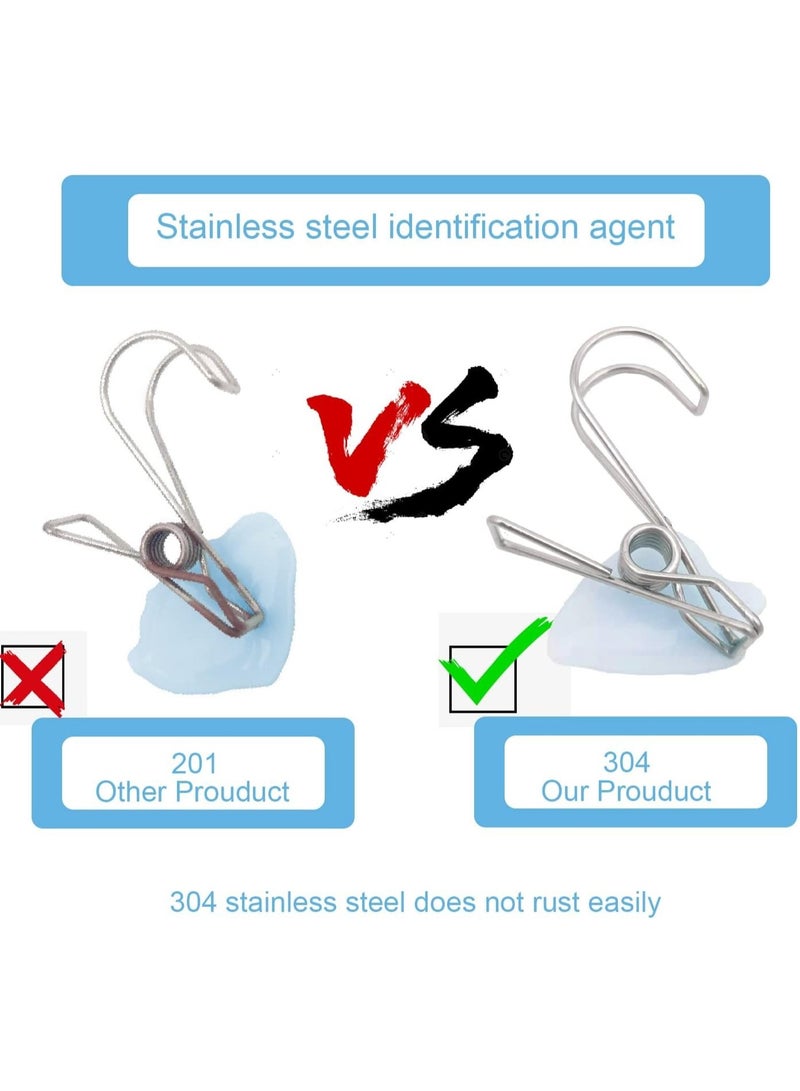 15pcs Stainless Steel Short Tail Hanger Clip with Hook, Durable Hanging Clips, Heavy Duty Multifunctional Hangers Use for Display Storage Items（Without pole）  - Image 3